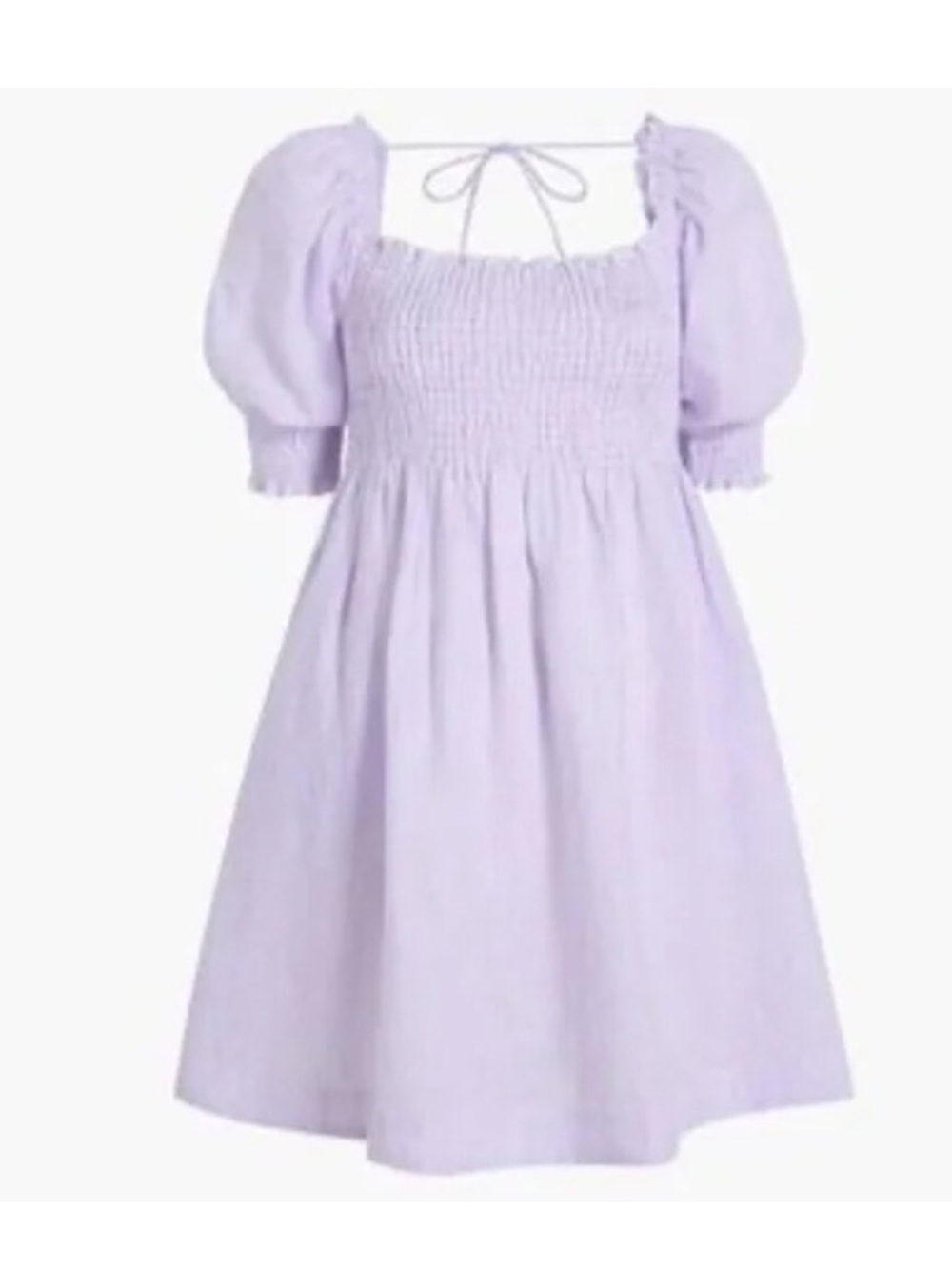 Lavender Puff Sleeve Smocked Mini Dress